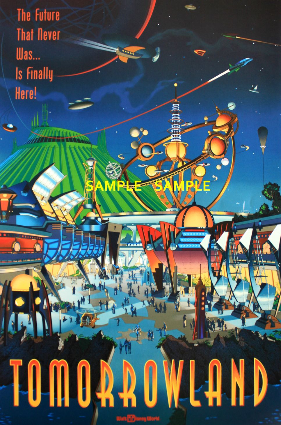 Disney 1955 Tomorrowland TWA Rocket to Moon 11×17 Attraction Poster