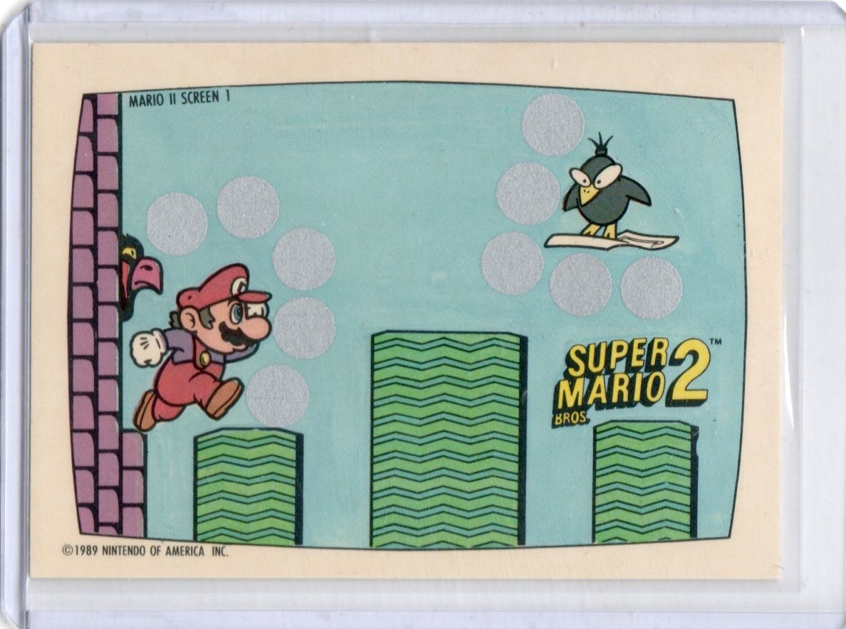 1989 Topps Nintendo #1 Super Mario 2 Scratch Off Card