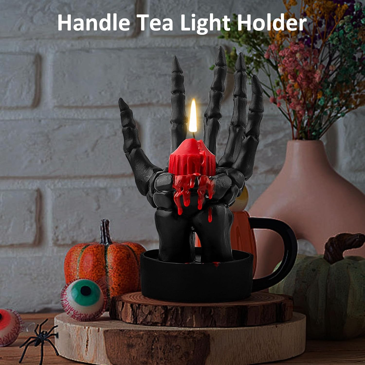 Skeleton Hand Gothic Gaming Desk Accessories Resin Jewelry and Tealight Candle S