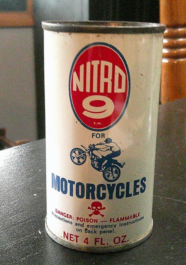 Vintage NOS Nitro 9 For Motorcycles Motor Oil Can 4oz. Full