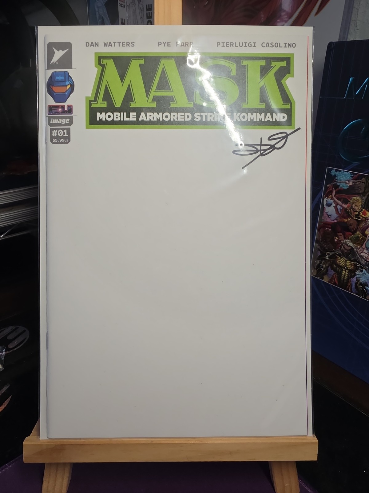MASK 1 SIGNED & STORY DAN WATTERS COA BLANK SKETCH COVER M VENOM ART PYE PARR .