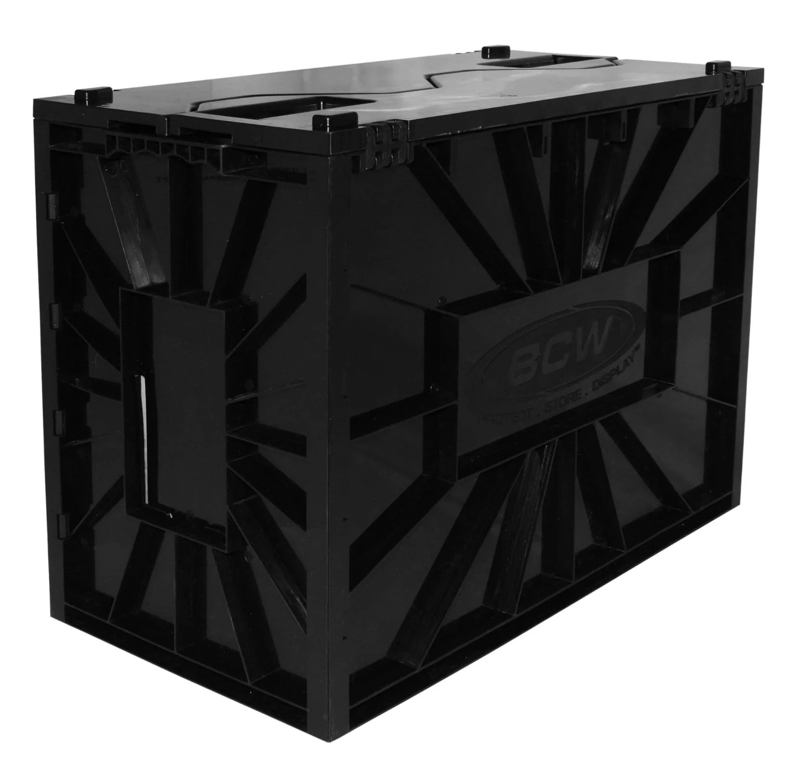 (5ct) BCW BLACK Short Comic Book Bin Heavy Duty Acid Free Plastic Stackable Box