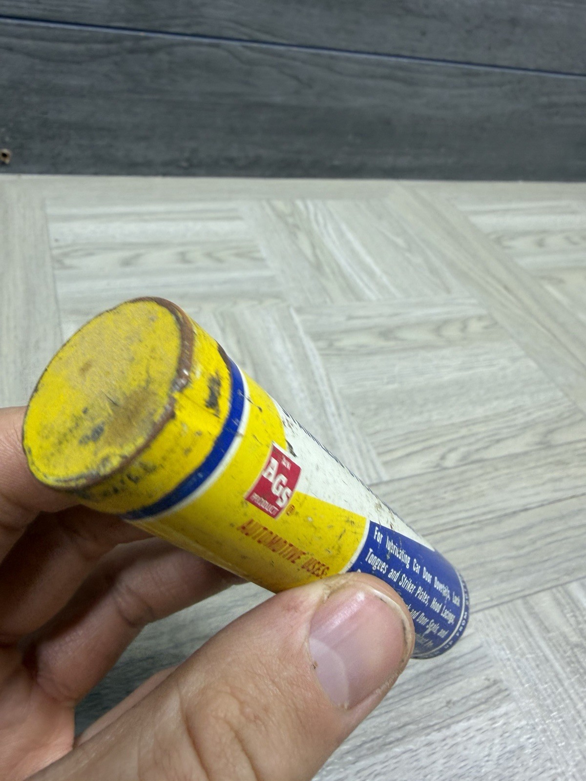 AGS door ease stainless stick lubricant vintage metal tube