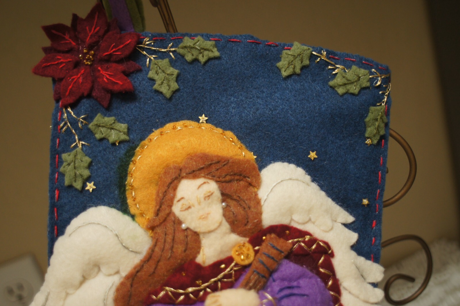 BUCILLA CHRISTMAS STOCKING-COMPLETED-“HEAVENLY SOUNDS”