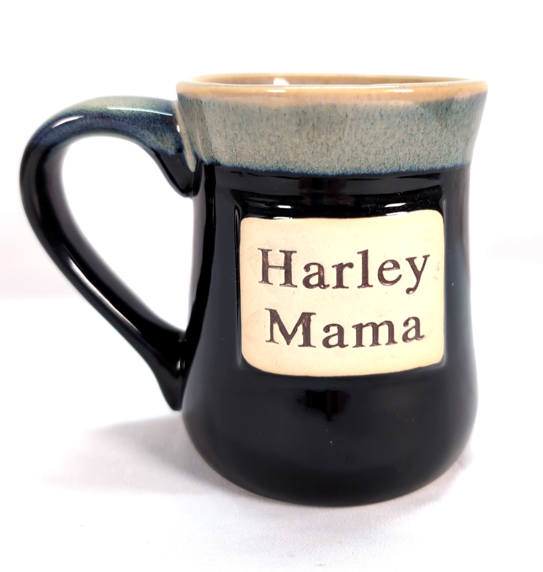 Harley Mama Blue Coffee Mug Large Pottery Drip Glazed Stoneware LTD Commodities