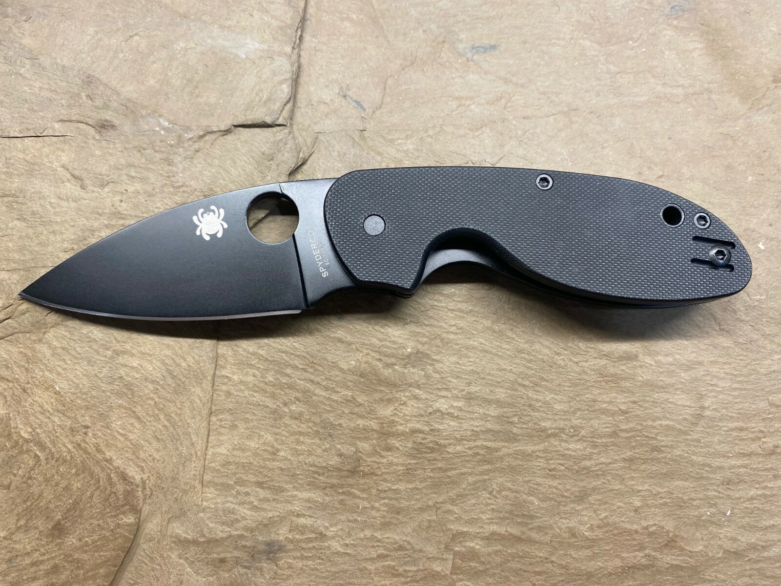 Spyderco Efficient Liner Lock Knife Black G-10 Blackened Stainless C216GPBBK