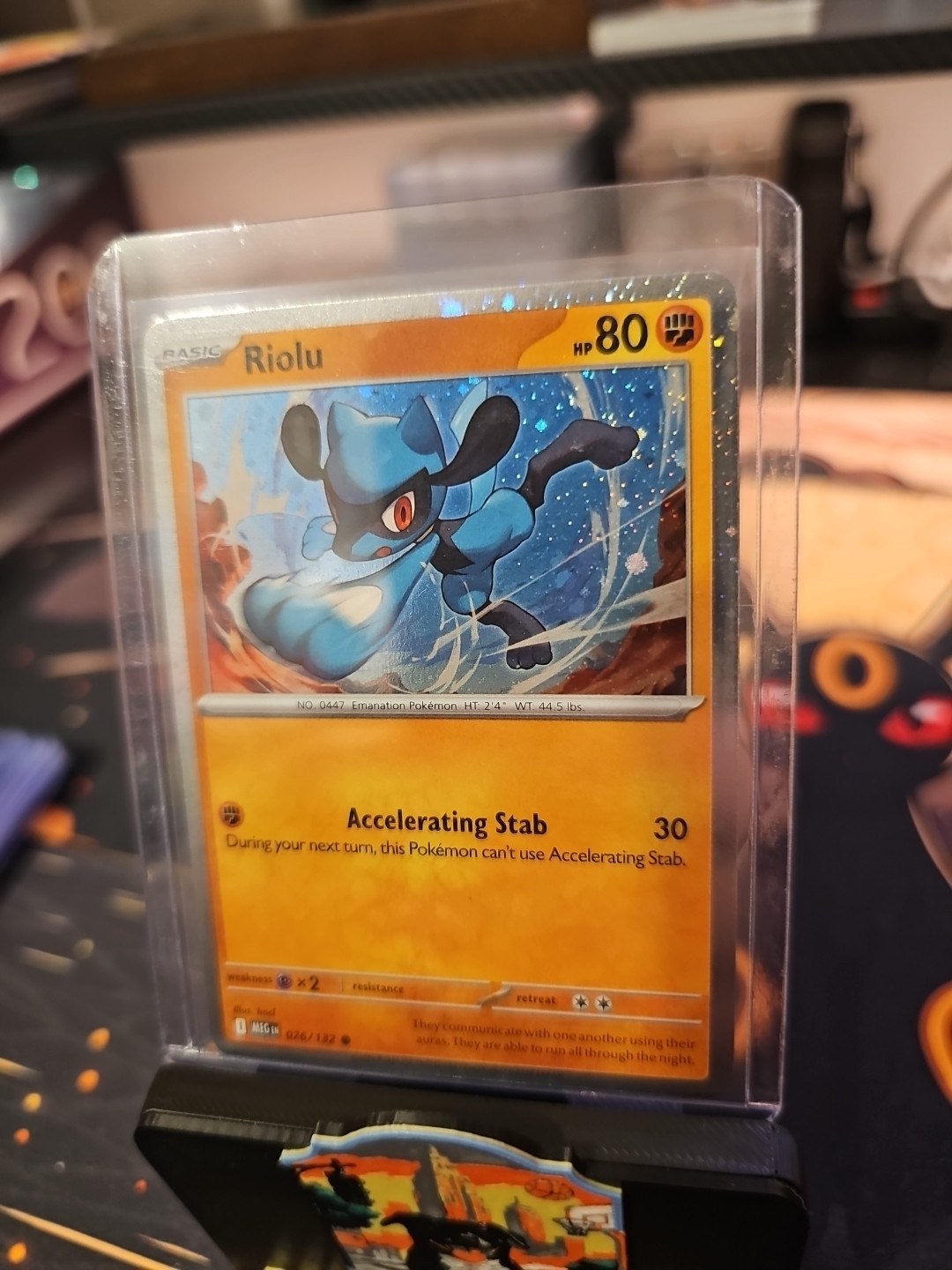 Pokemon TCG Riolu 076/132 Mega Evolution Cosmos Holo