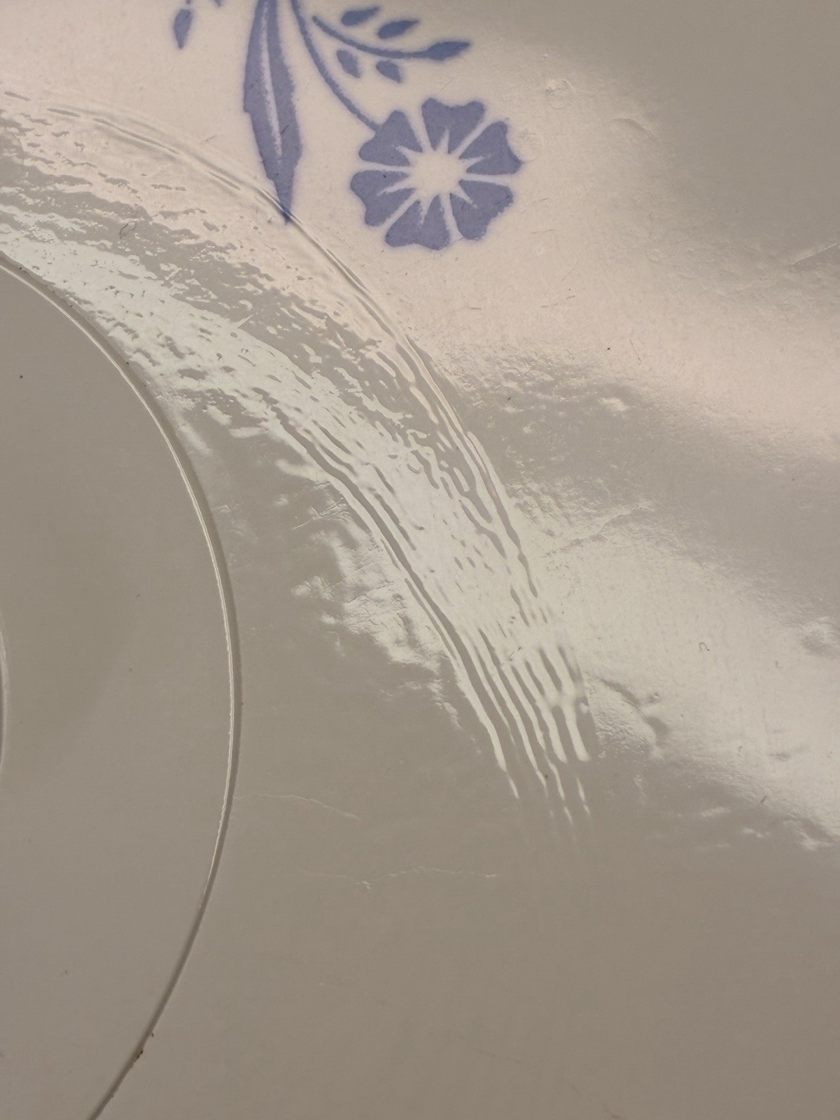Corning Pyroceram Cornflower Blue 10” Casserole White Lid Factory Flaw ‘60-‘61