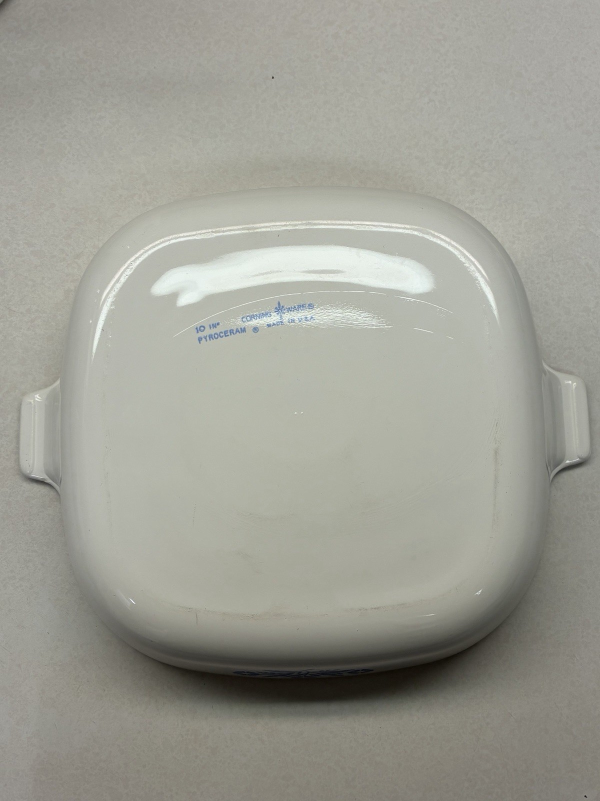 Corning Pyroceram Cornflower Blue 10” Casserole White Lid Factory Flaw ‘60-‘61