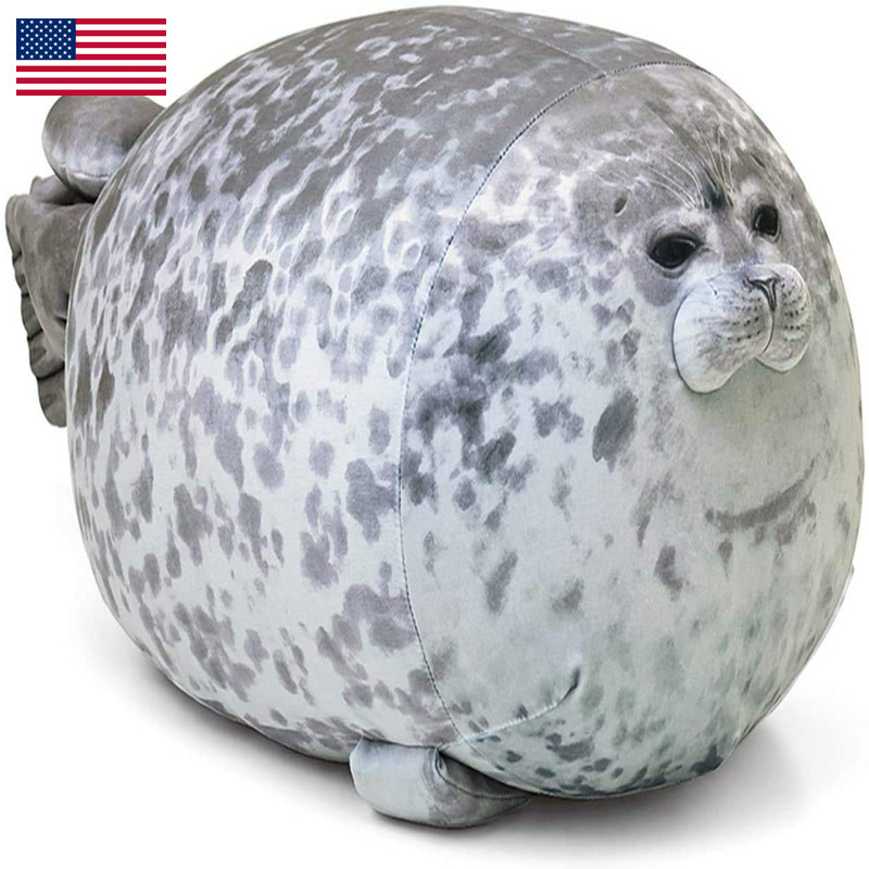 Merryxd Chubby Blob Seal Pillowstuffed Cotton Plush Animal Toy Cute Ocean