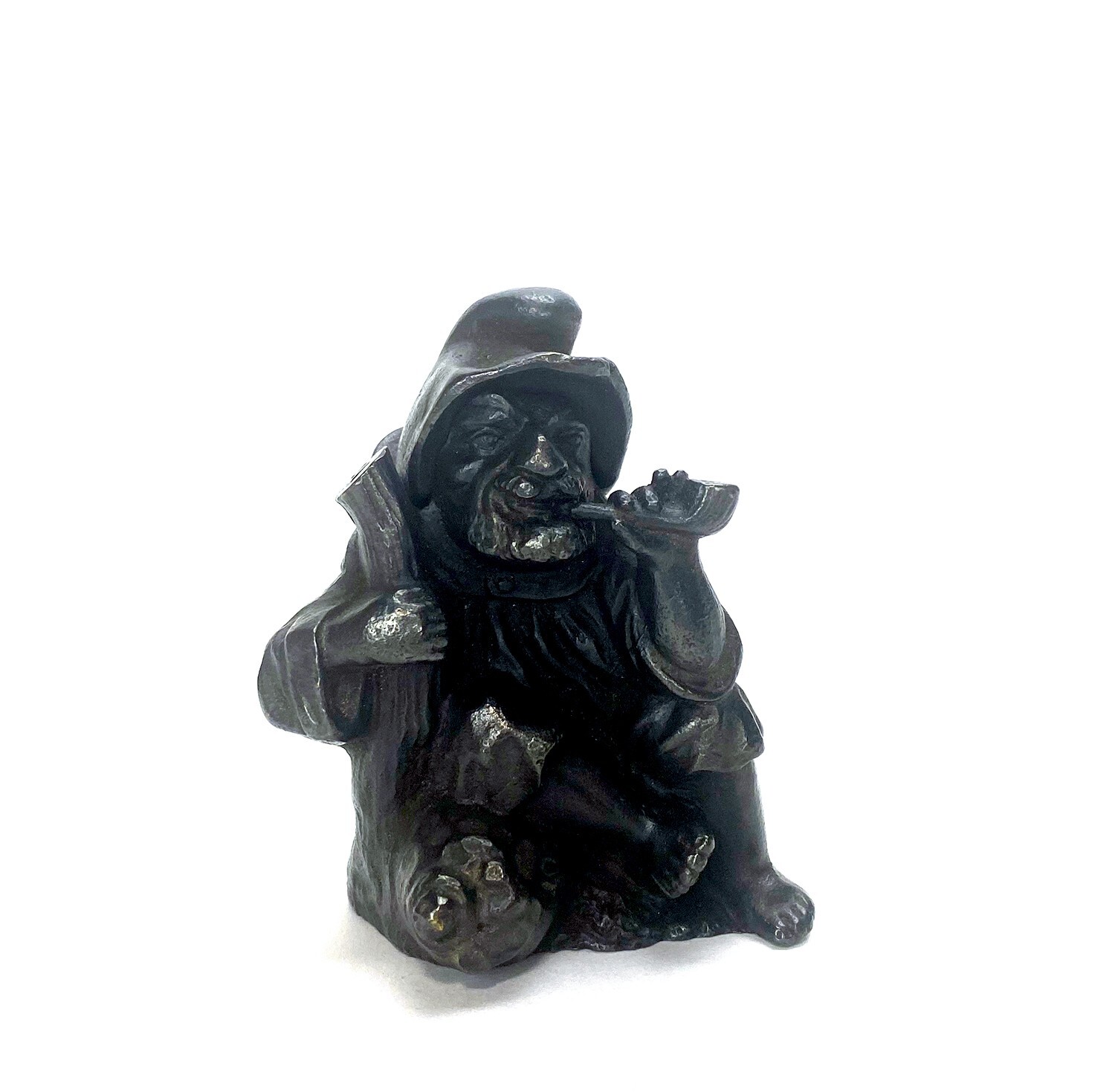 Vienna Bronze Casting Pipe Smoking Merchant Traveler Figure Match Holder