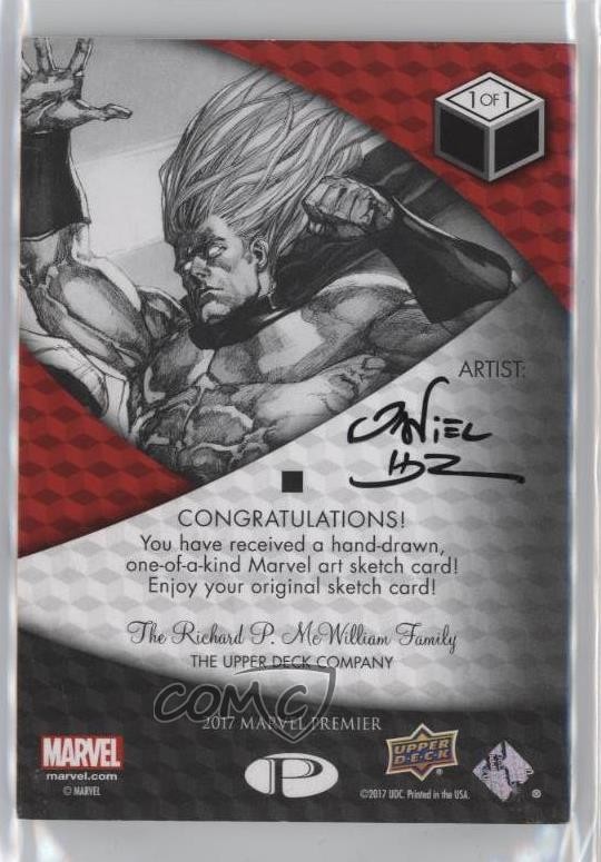 2017 Upper Deck Marvel Premier Character 1/1 Sentry Auto Sketch 0s3