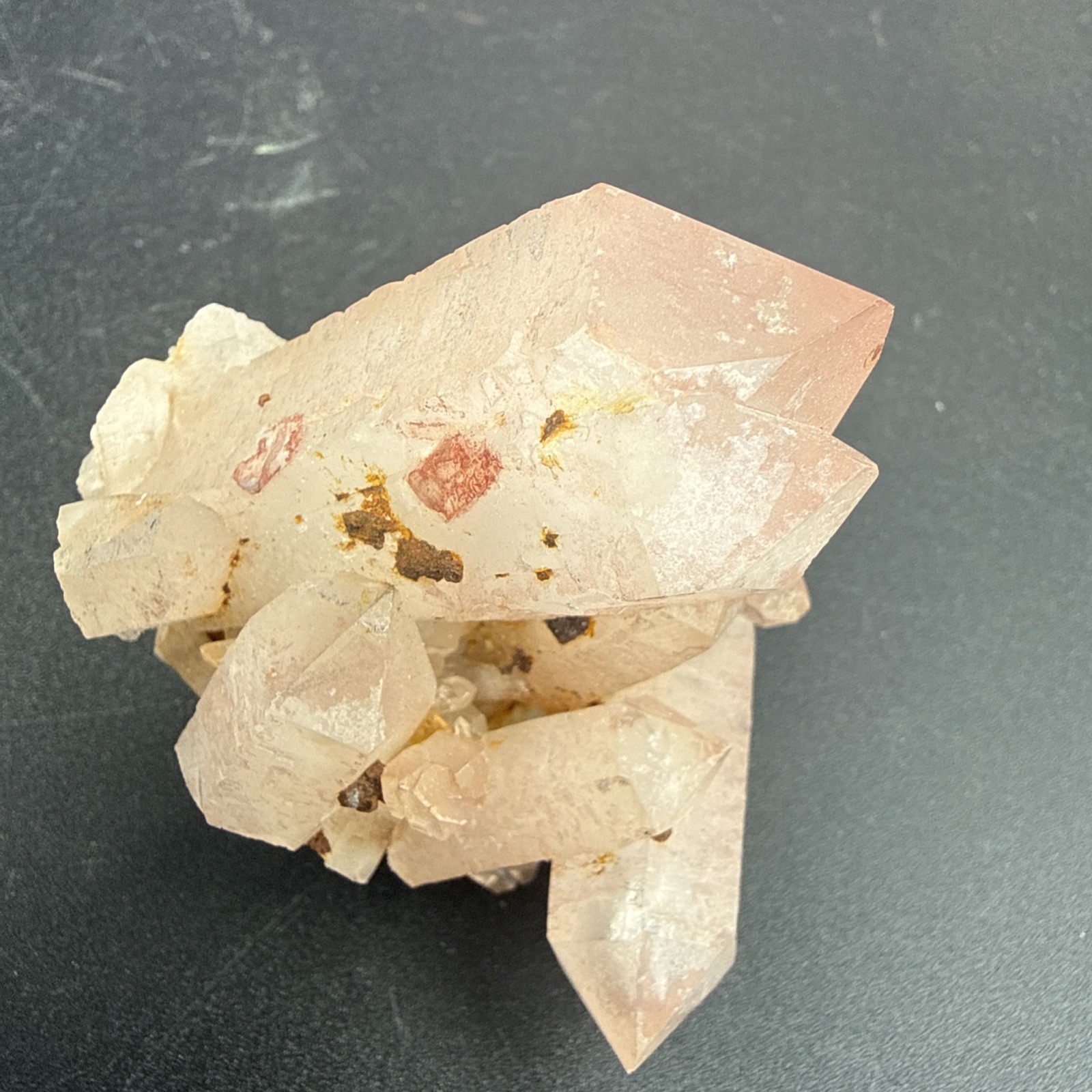 Natural A+ Himalayan Pink Hematite Quartz Cluster! Crystals,Minerals