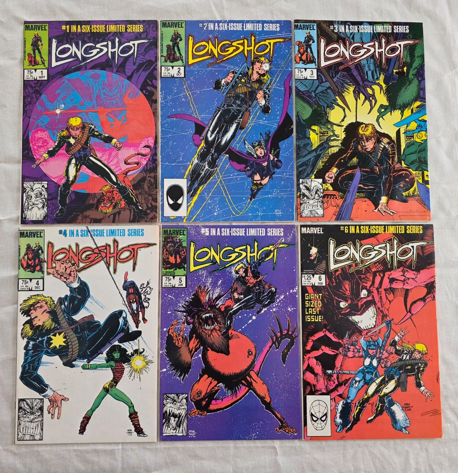 LONGSHOT #1-6 (Marvel 1985) Full Run • Art Adams ~1st app. Longshot & 1st Mojo