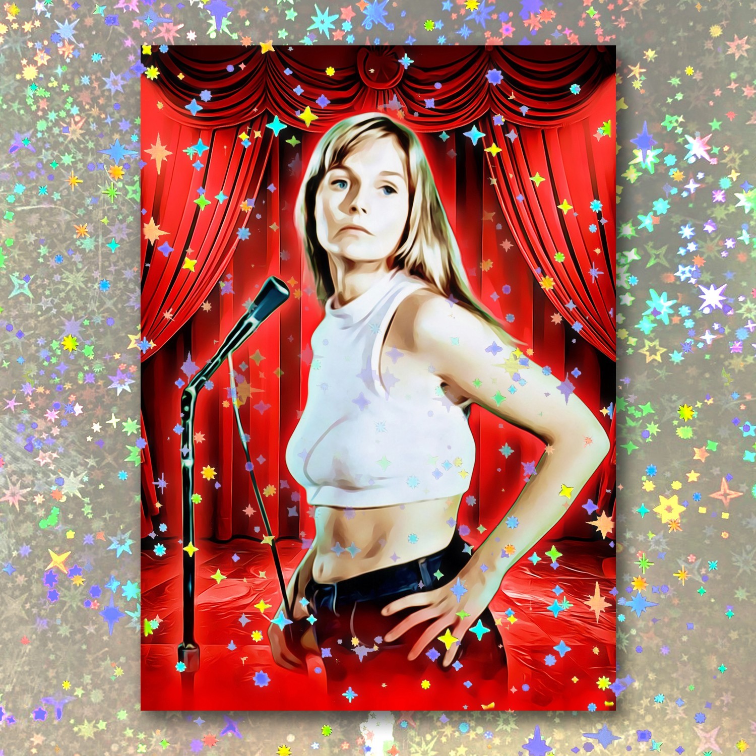 Carol Lynley Holographic Center Stage Art Card 02/10 Starpop Signed Short Print