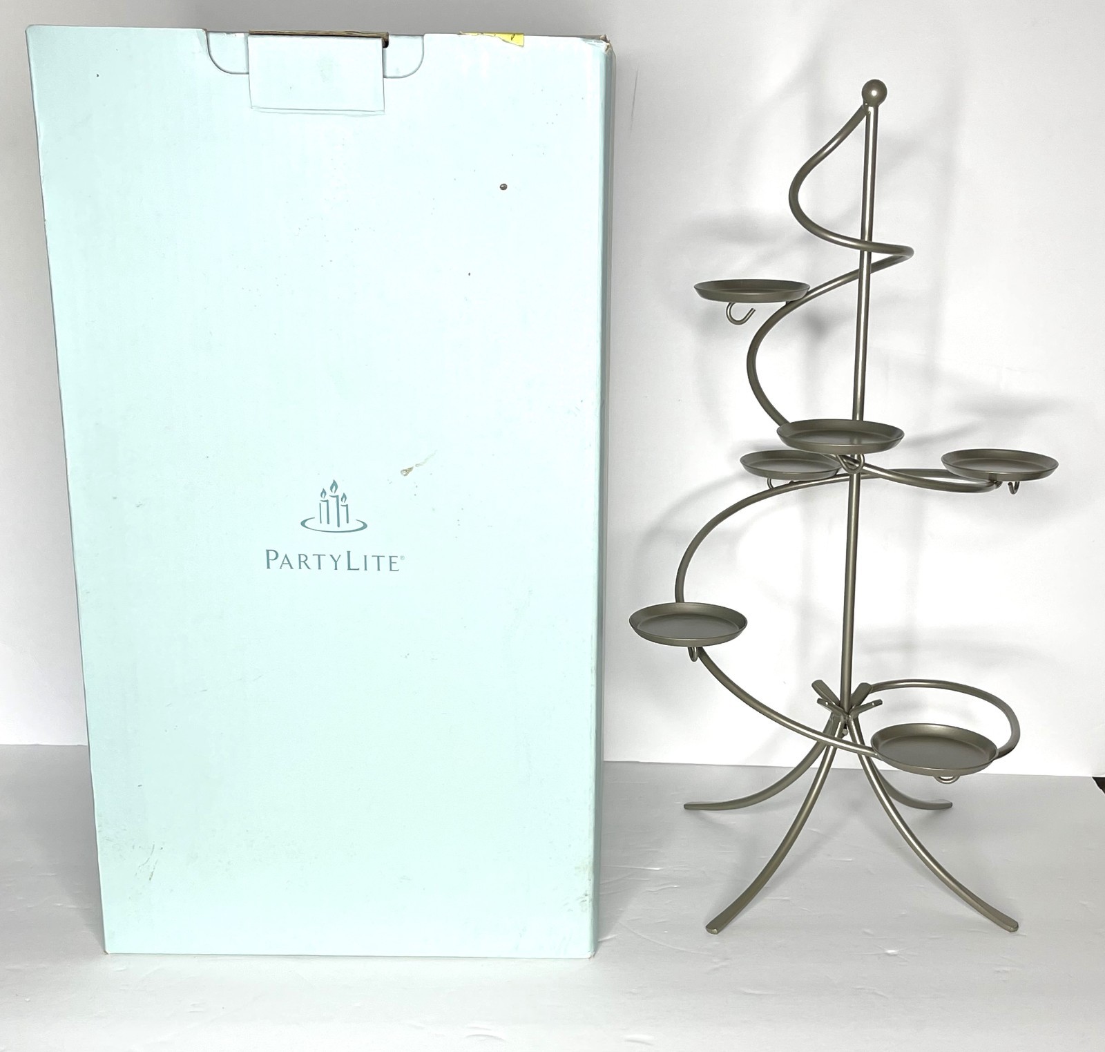 PartyLite Silver Metal Festive Centerpiece Candle Holder Table Decor P8645