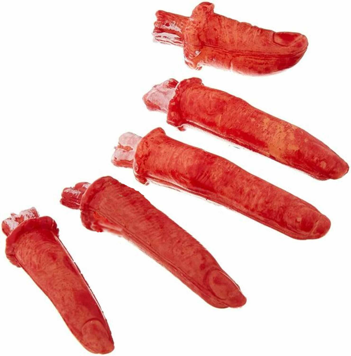 Realistic Life Size Bloody SEVERED FINGERS Body Parts Halloween Prop Decorations