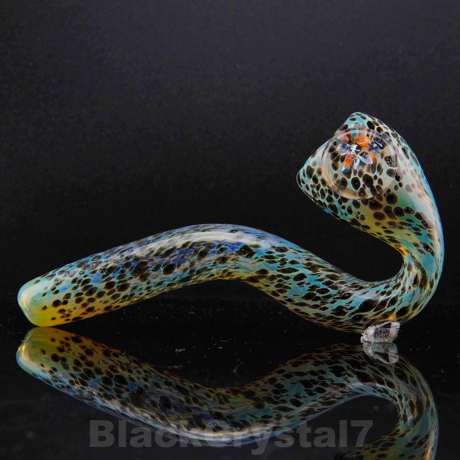 5.5″ Handmade Color Changing Leopard Sherlock Tobacco Smoking Bowl Glass Pipes