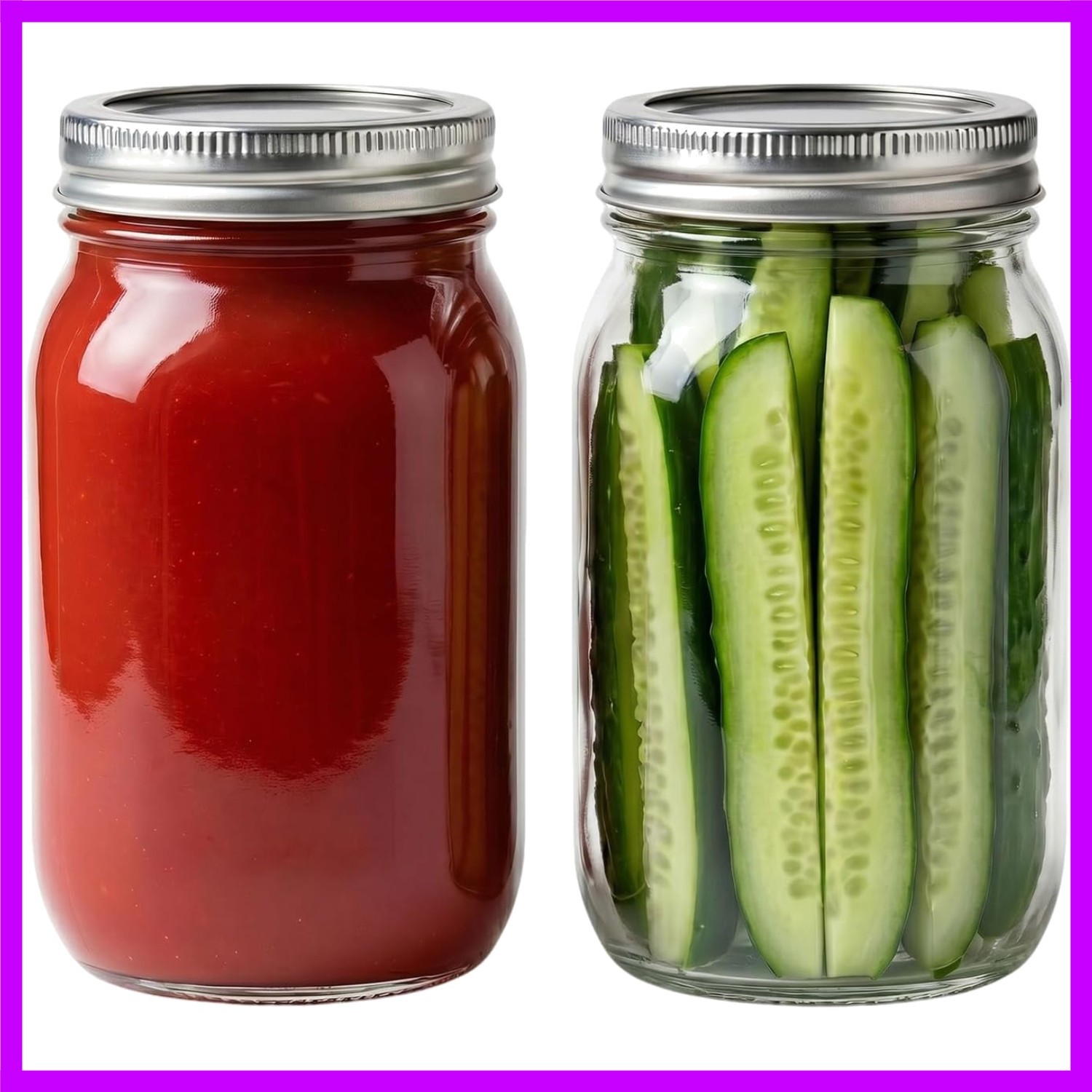 Mason Jars with Airtight Lids,16oz Wide Mouth Food Grade Glass Canning Jars,F…