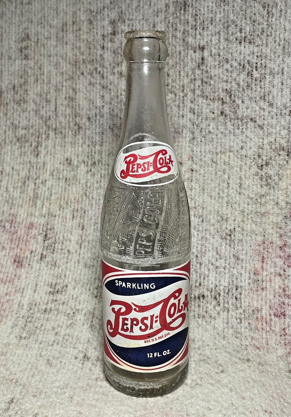 VINTAGE PEPSI COLA BOTTLE • ALLIANCE, NEB. • RED WHITE BLUE DOUBLE DOT