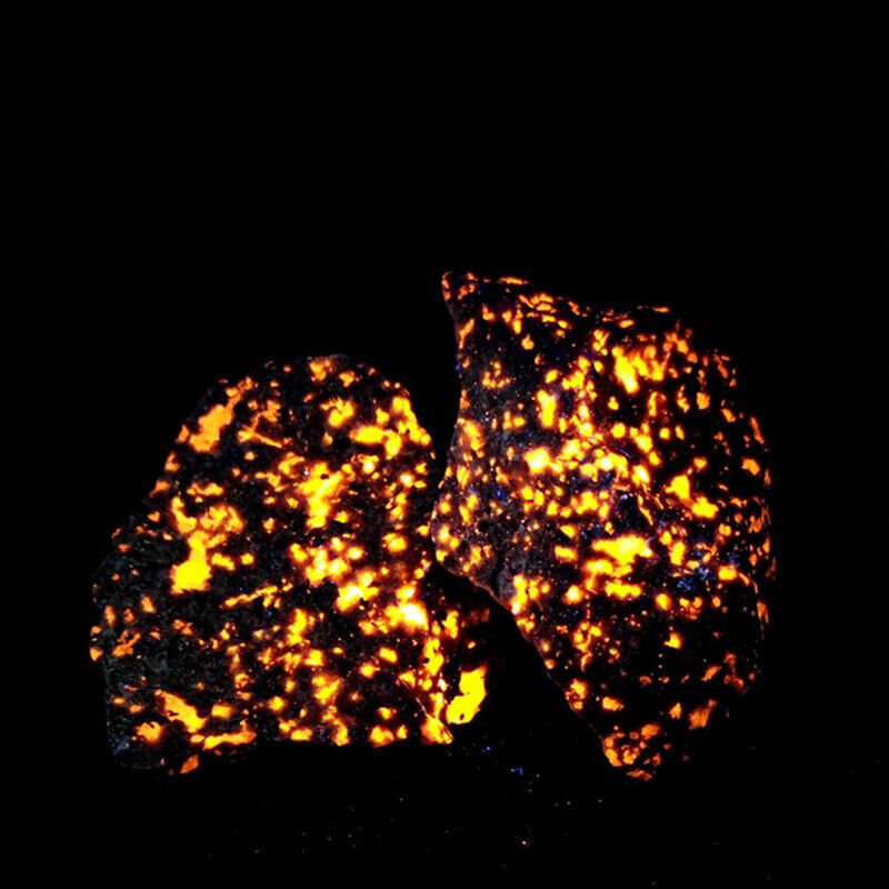 100g Raw Rough Yooperlite Flame Fire Stone Mineral Crystal Rock UV Fluorescent