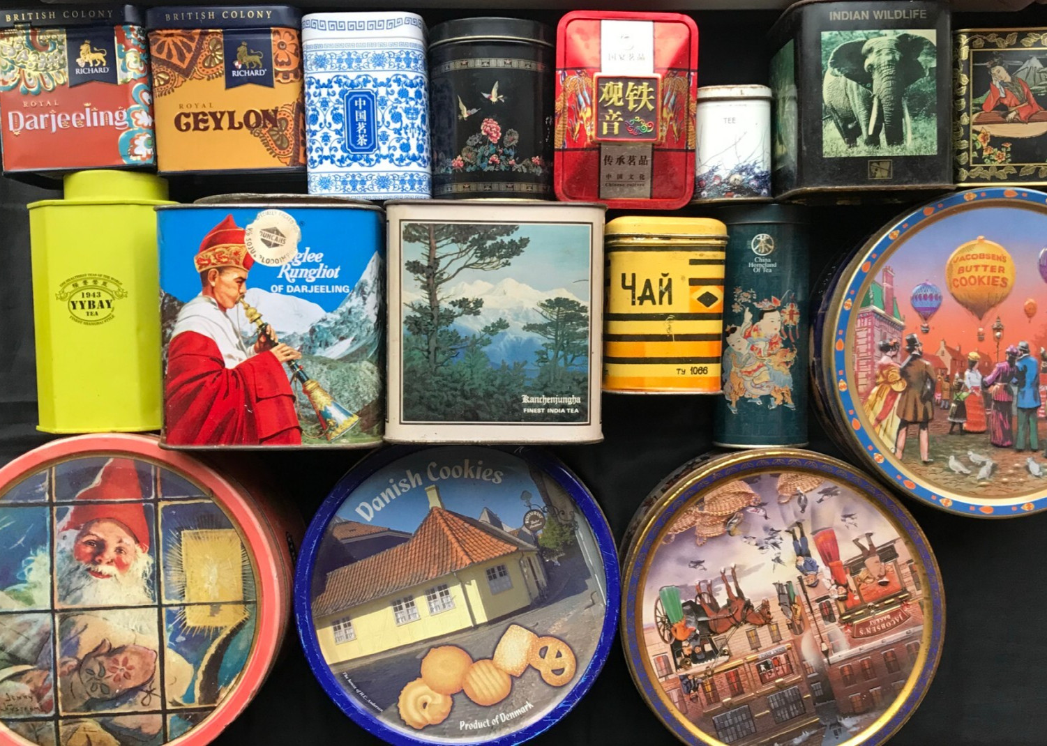 Empty Tin Boxes from Tea Candy Cookie Coffee Vaseline Vintage Modern You Pick