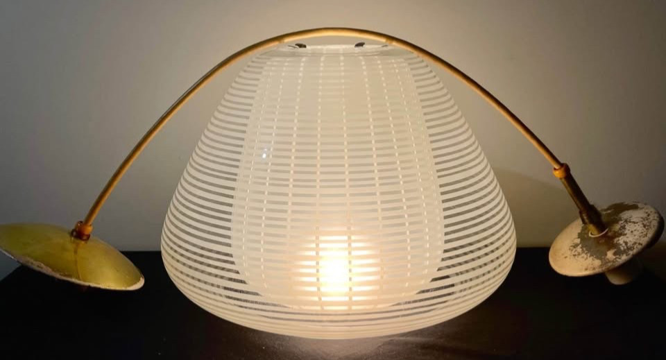 Ca 1950s MCM Wilhelm Wagenfeld MUNICH Pendant Lamp for Peill & Putzler RARE