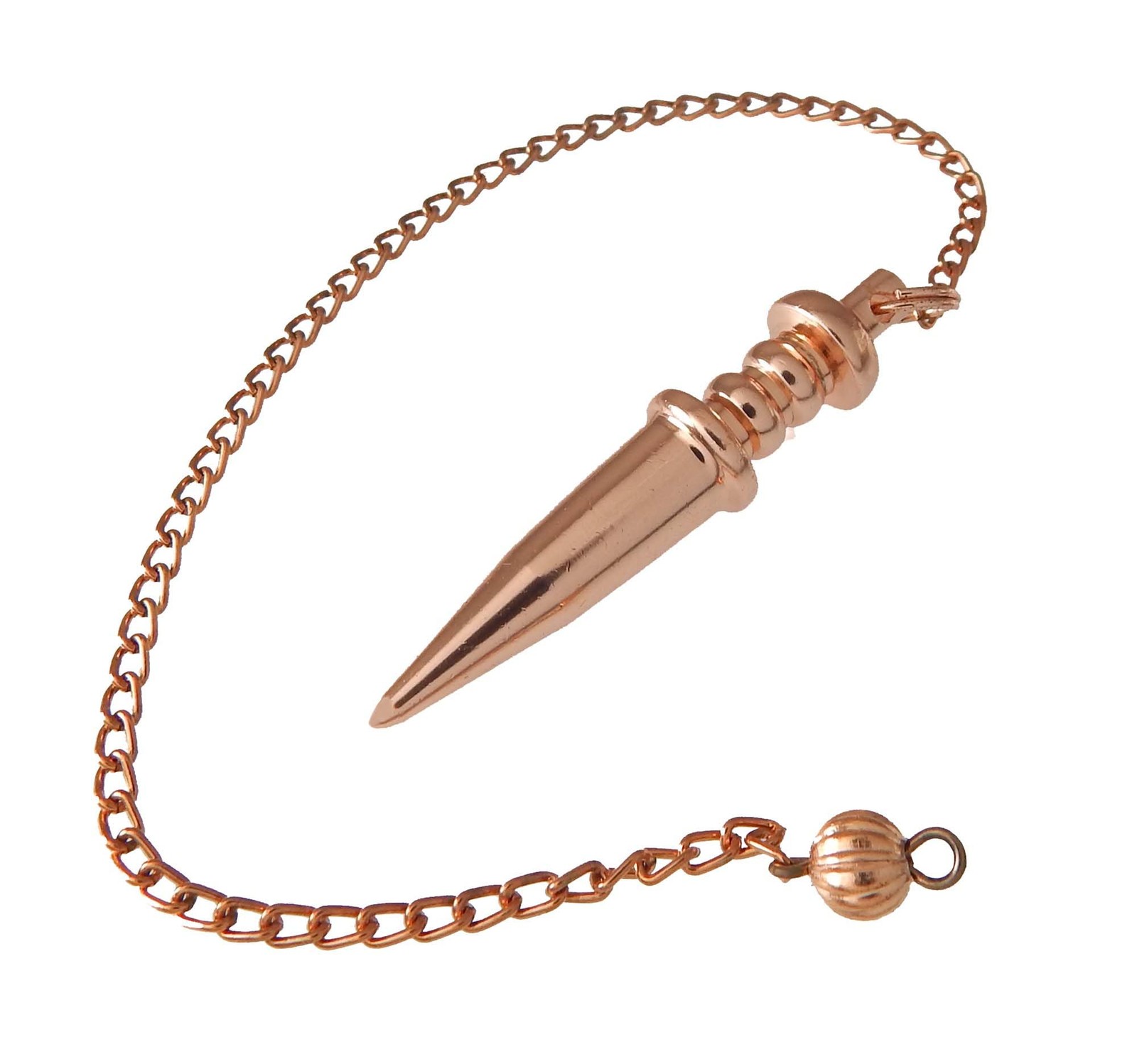 Copper Metal Light Weight Solid Cone Point Pendulum Healing Dowsing Reiki Pendu