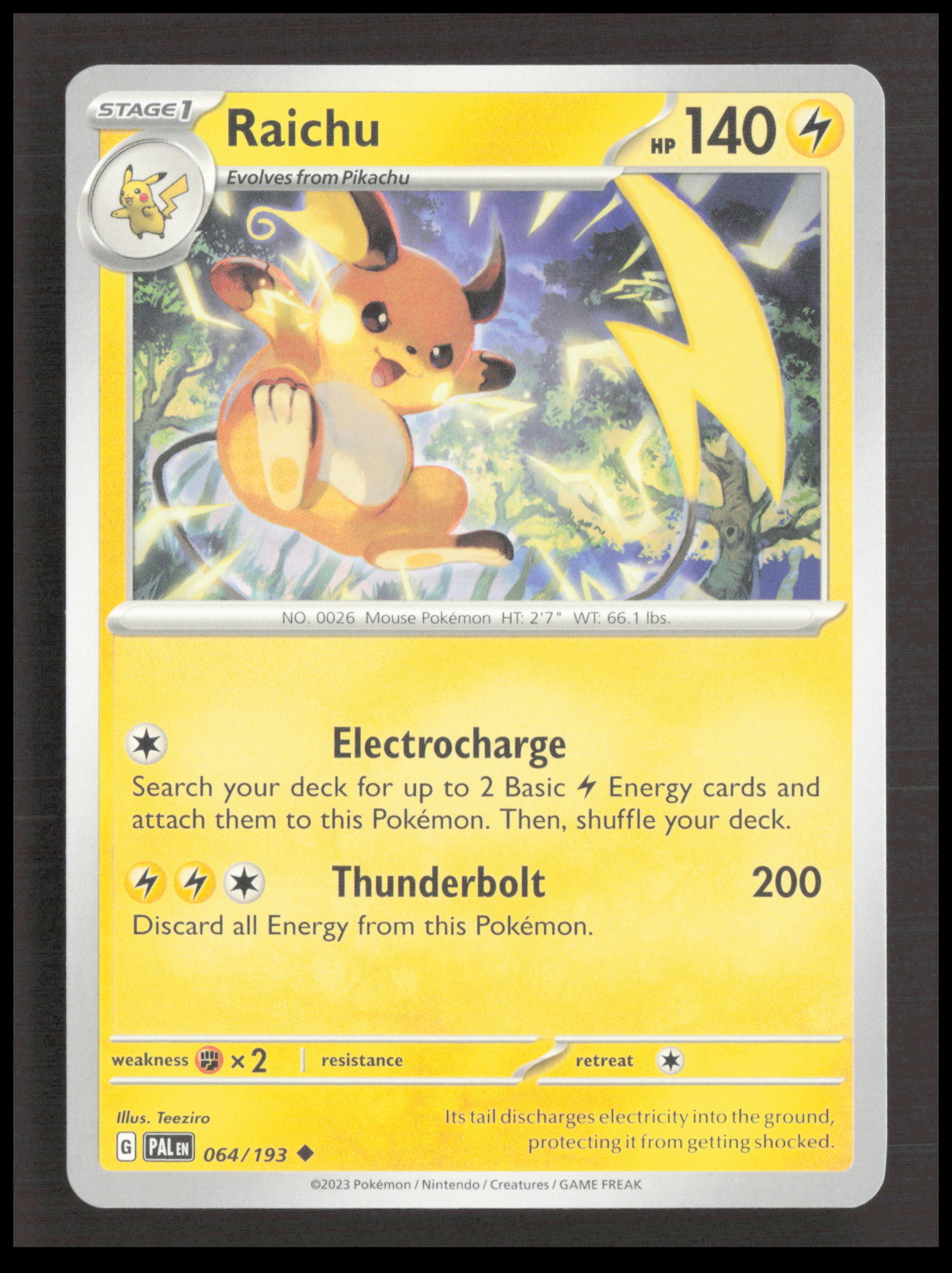 Raichu 064/193 Uncommon SV02: Paldea Evolved Pokemon tcg Card CB-1-2-B-3