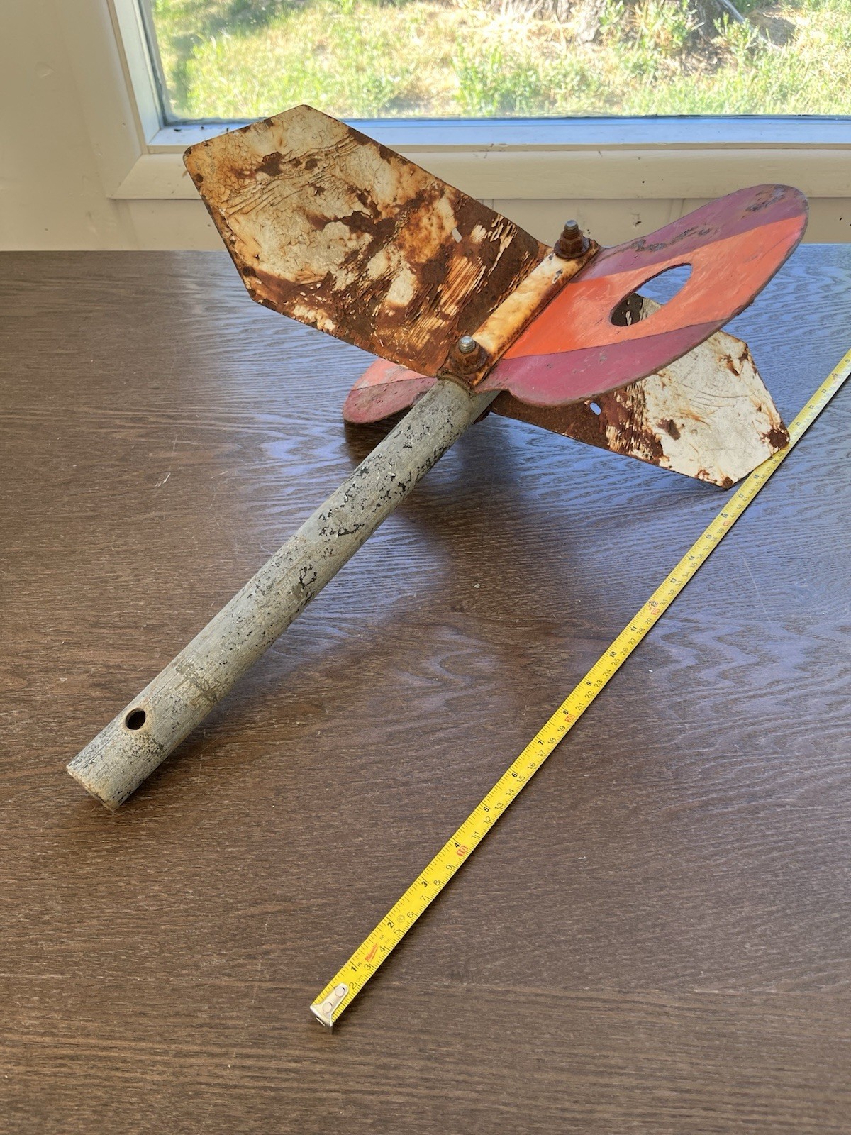 Vintage Railroad Switch Stand Target With Heavy Patina
