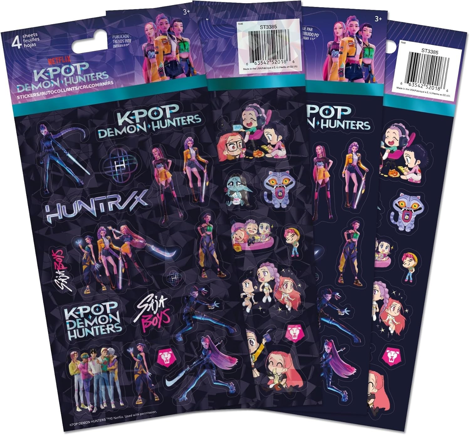 K-Pop Demon Hunter Stickers Sheet Standard Glossy, and Holographic 4 Sheets