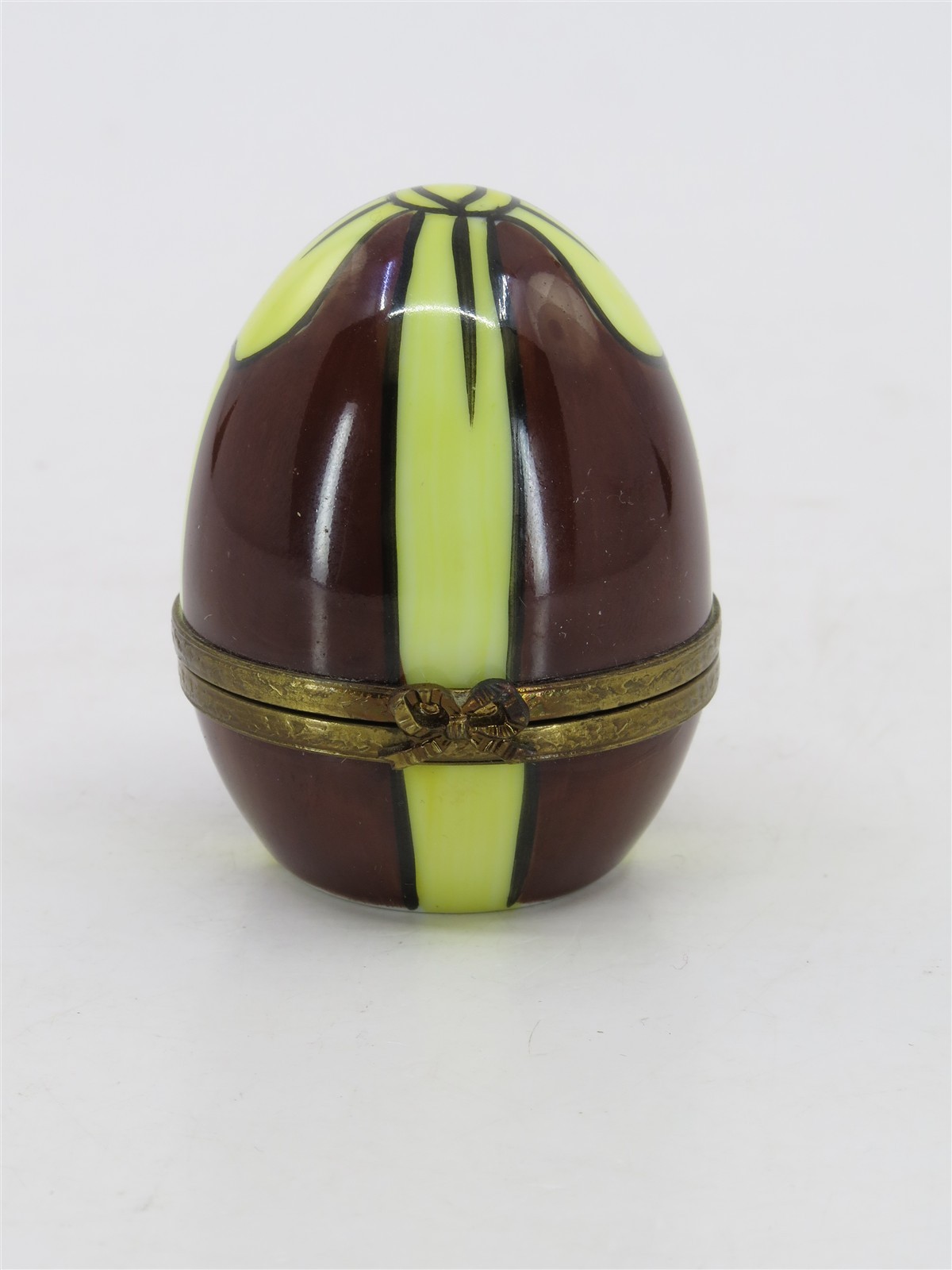 Limoges France Easter Egg Trinket Box Hand Painted Porcelain Hinged Collectible