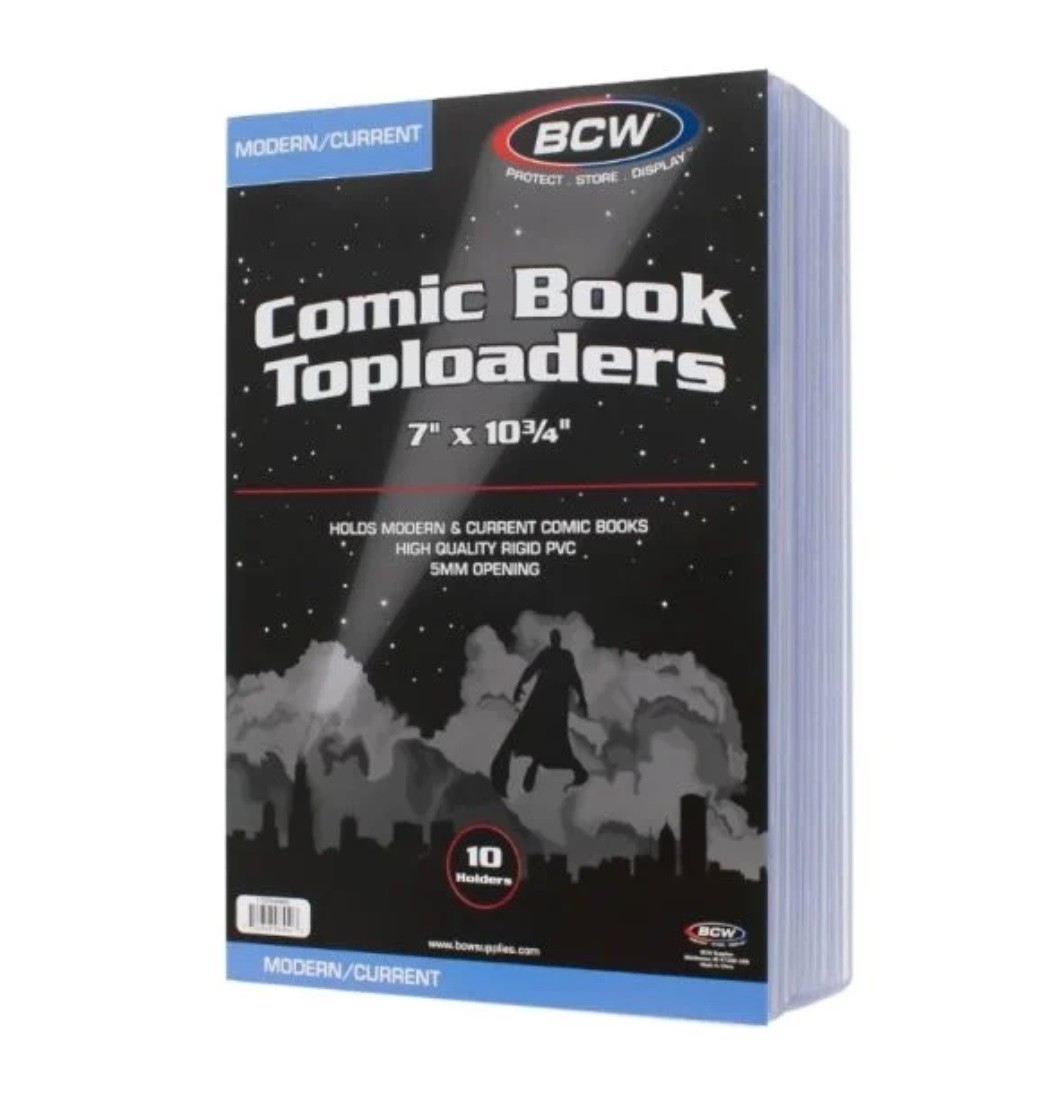BCW Comic Book Toploaders (10) Current/Modern-Age Size – FREE Shipping!