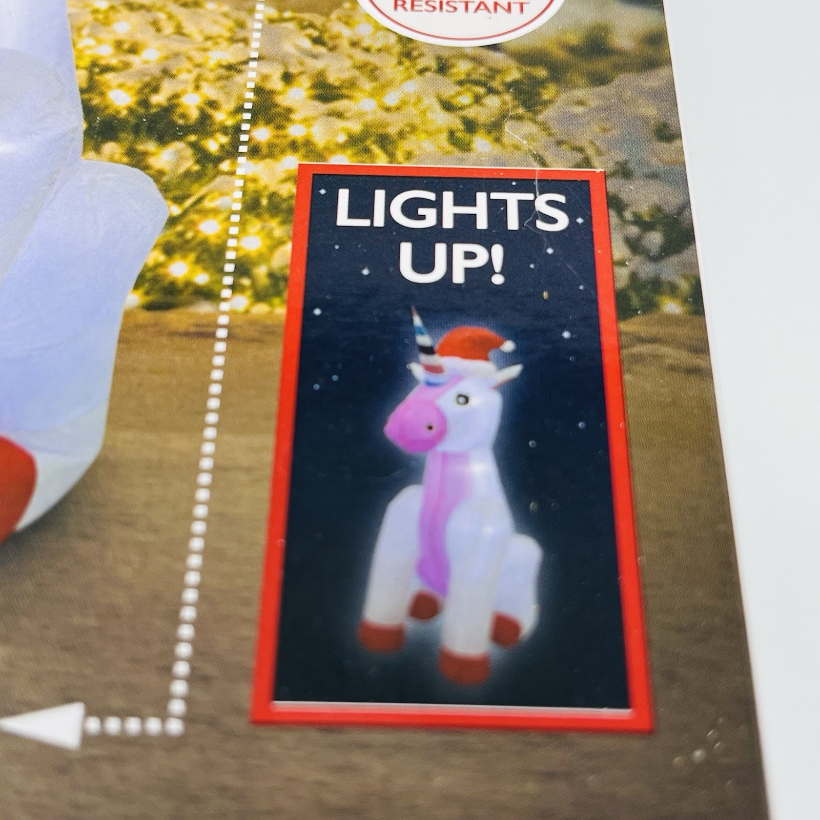 Holiday Collection 4 FT Inflatable LED Unicorn w/ Santa Hat Christmas Yard Decor