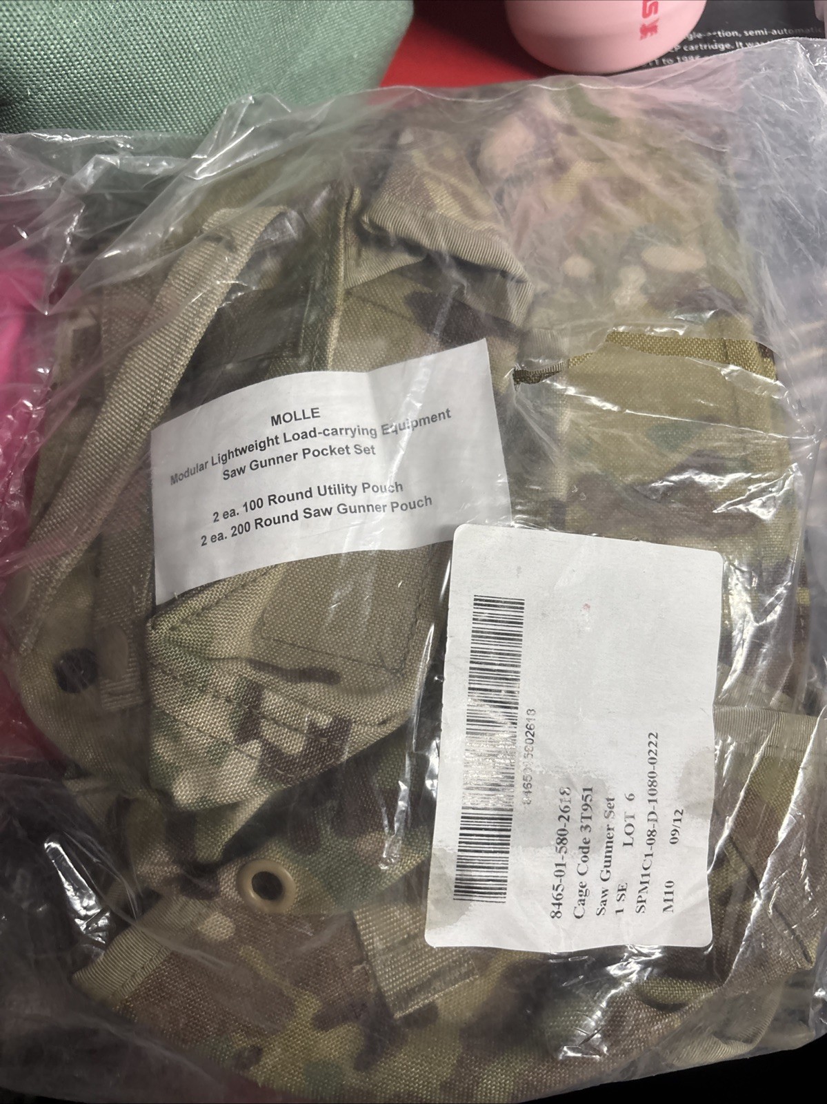 USGI Modular Lightweight Load-carrying Equipment Saw Gunner Pocket Set OCP NIB!!