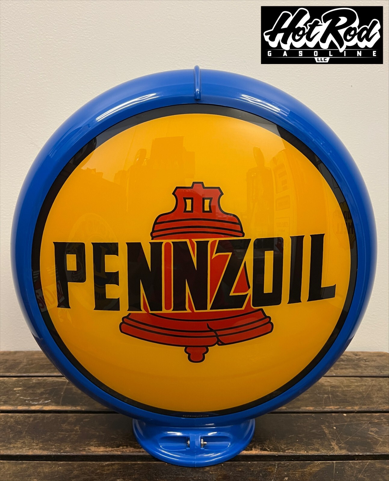 PENNZOIL Reproduction 13.5″ Gas Pump Globe – (Blue Body)