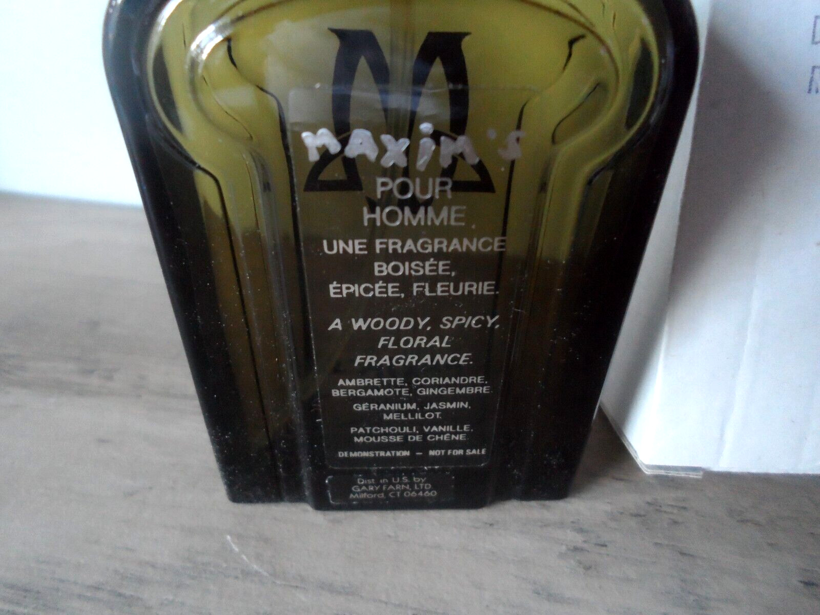 Maxim’s Homme EDT Spray 3.3 oz /100 ml No Cap+ 7.5 ml EDT Miniature New