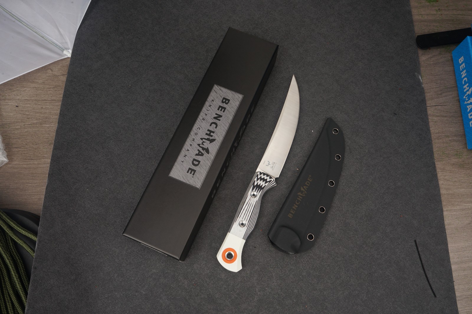 Benchmade Meatcrafter S45VN Fixed Blade Knife Carbon Fiber Handle Sheath