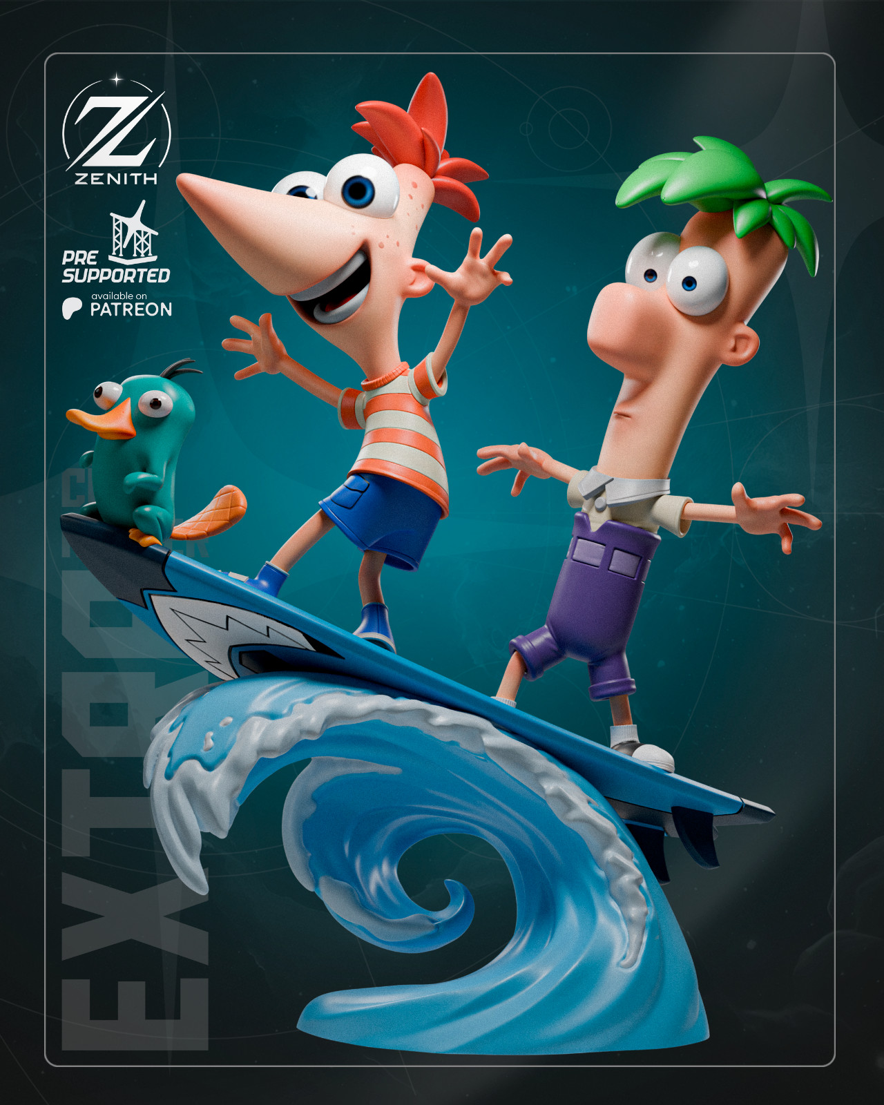 Phineas and Ferb | The Ultimate Invention | 1/6 Scale | Surf Wave Diorama