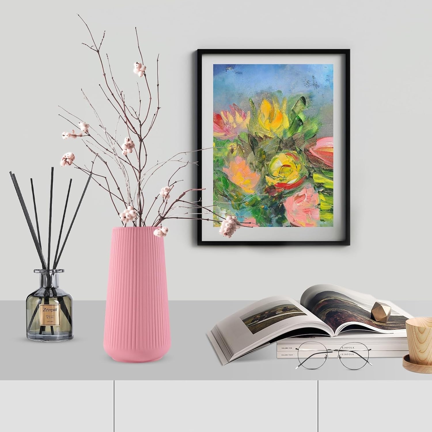 Versatile Small All Pink Ceramic Vase – Perfect for Dried & Fresh Flowers