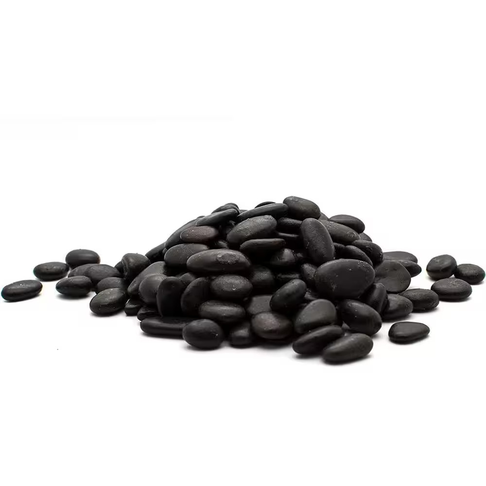 1 Cm 20 Lb. Mini Black Grade a Polished Pebbles