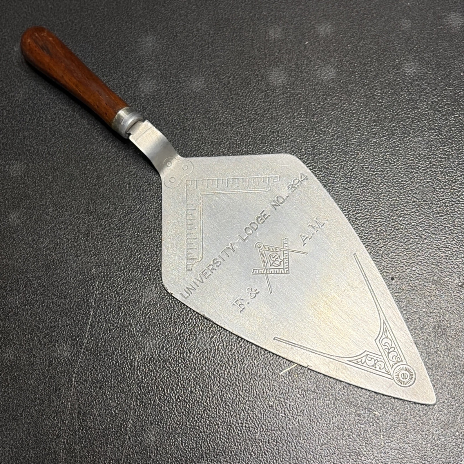 Masonic Trowel. F & A.M University Lodge 394 (Torrance, California).