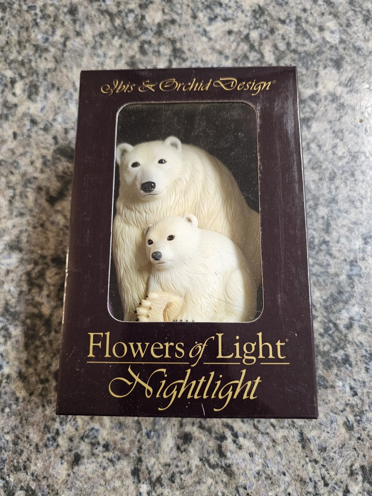 Ibis & Orchid Design Flowers Of Light Night Light Polar Bear #50060 NEW IN BOX