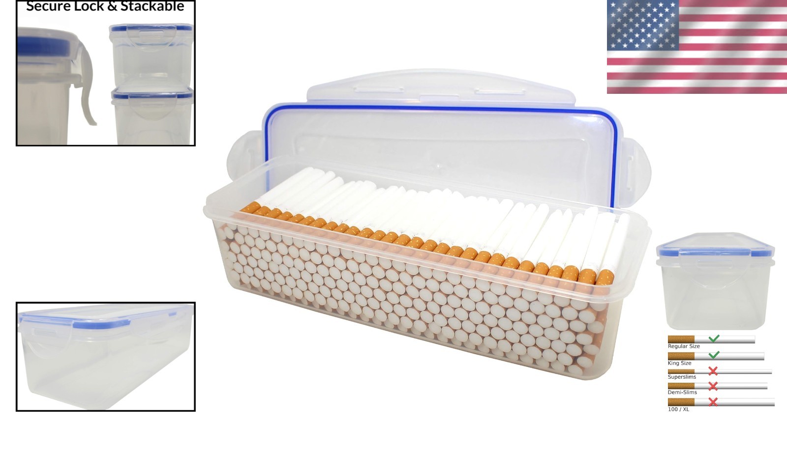 Compact 10.5″ Rectangular Storage Case for Cigarette Filters – Waterproof Seal