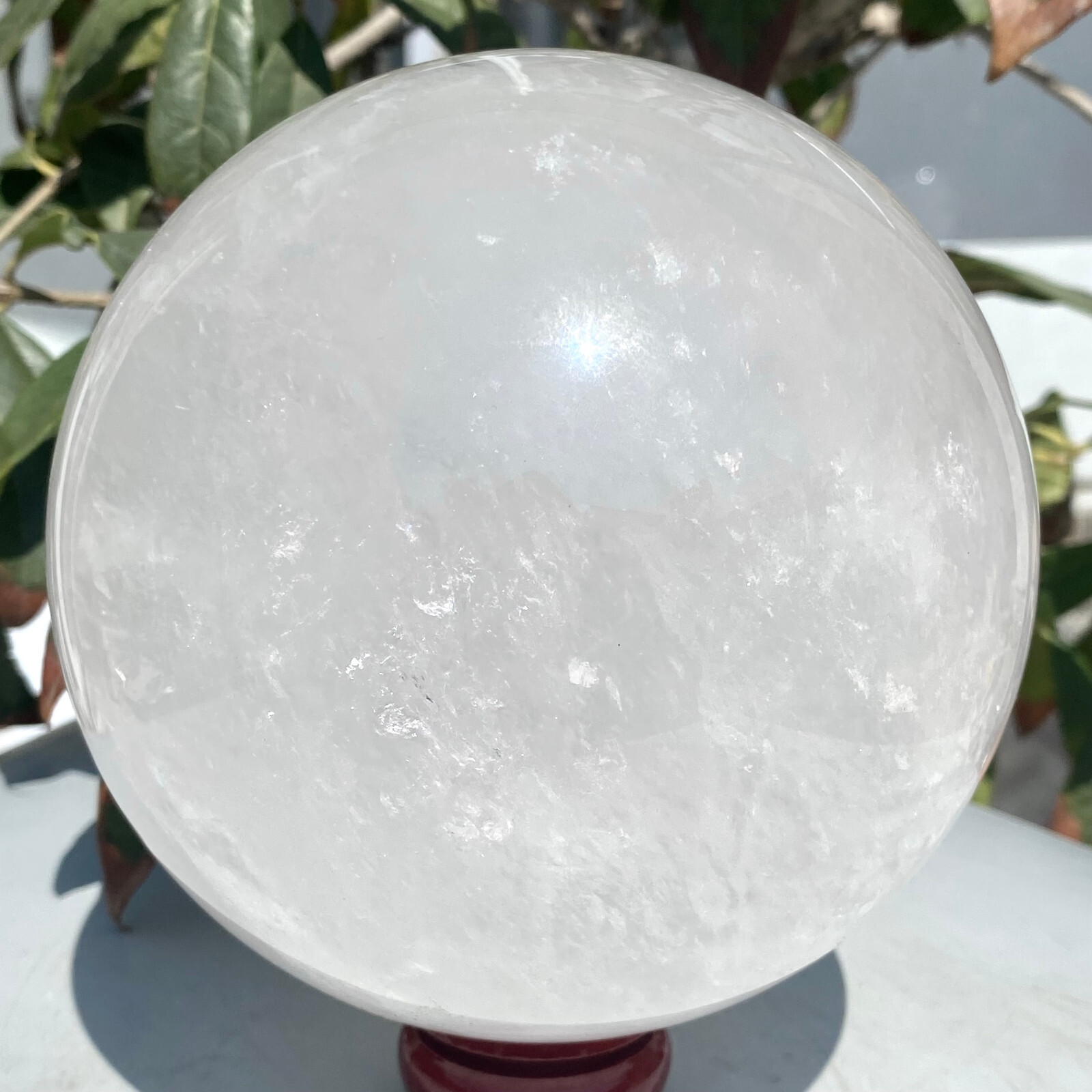6.85LB Natural white crystal transparent quartz crystal ball repair