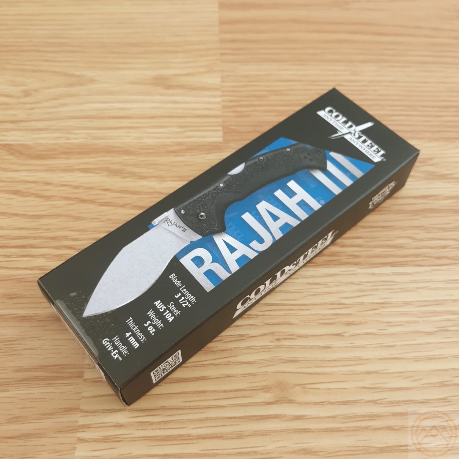Cold Steel Rajah 3 Folding Knife 3.5″ AUS8 10A Steel Blade Black Griv-Ex Handle