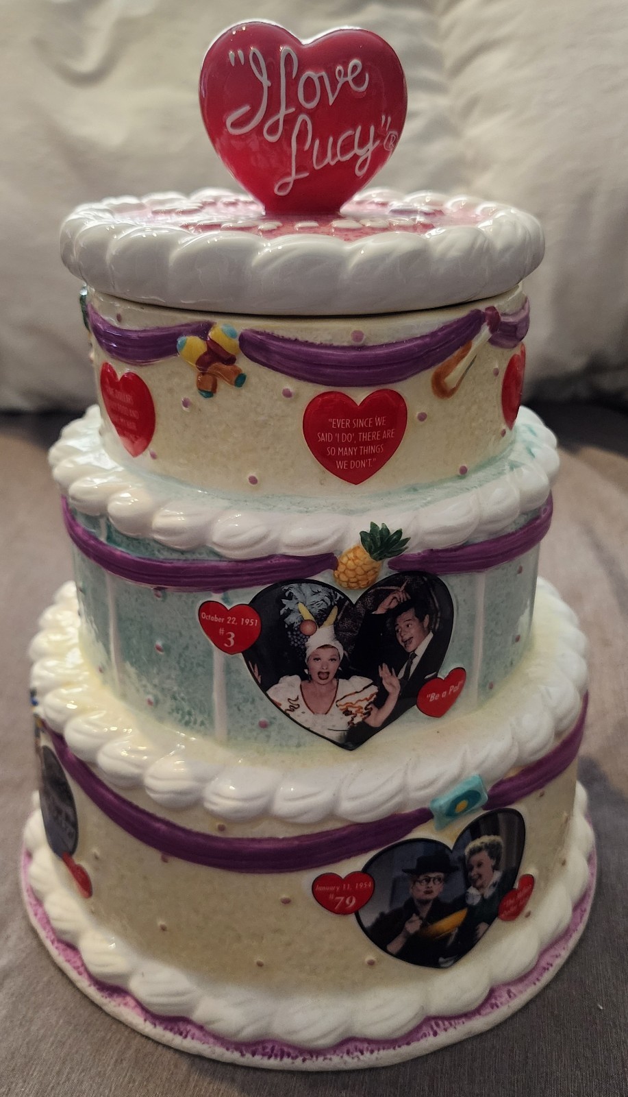 I Love Lucy 50th Anniversary Birthday Cake Cookie Jar – #’D 1054/4800 – RARE! $$