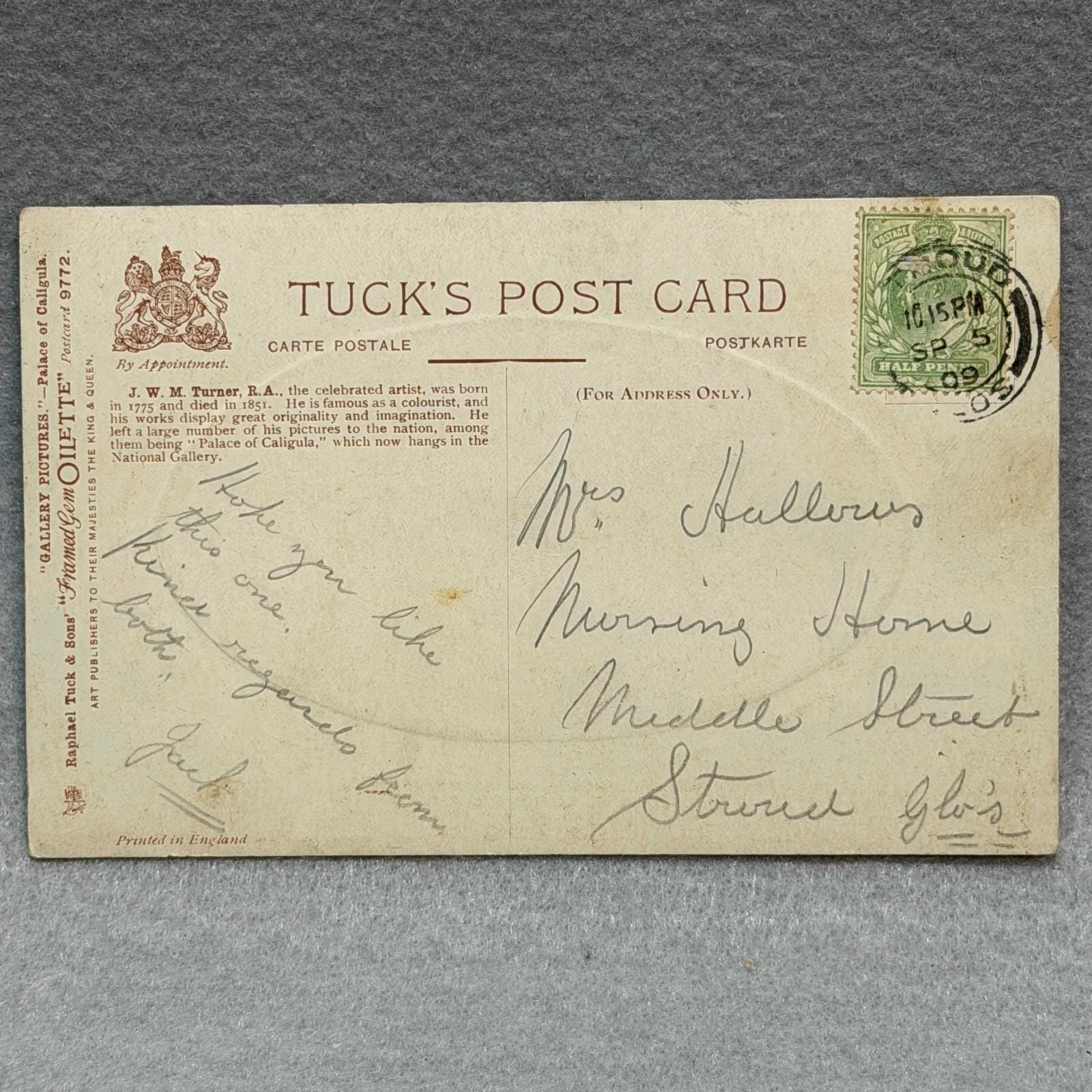 Raphael Tuck & Sons “Framed Gem Oilette” #9772 Palace of Caligula 1909 POSTCARD