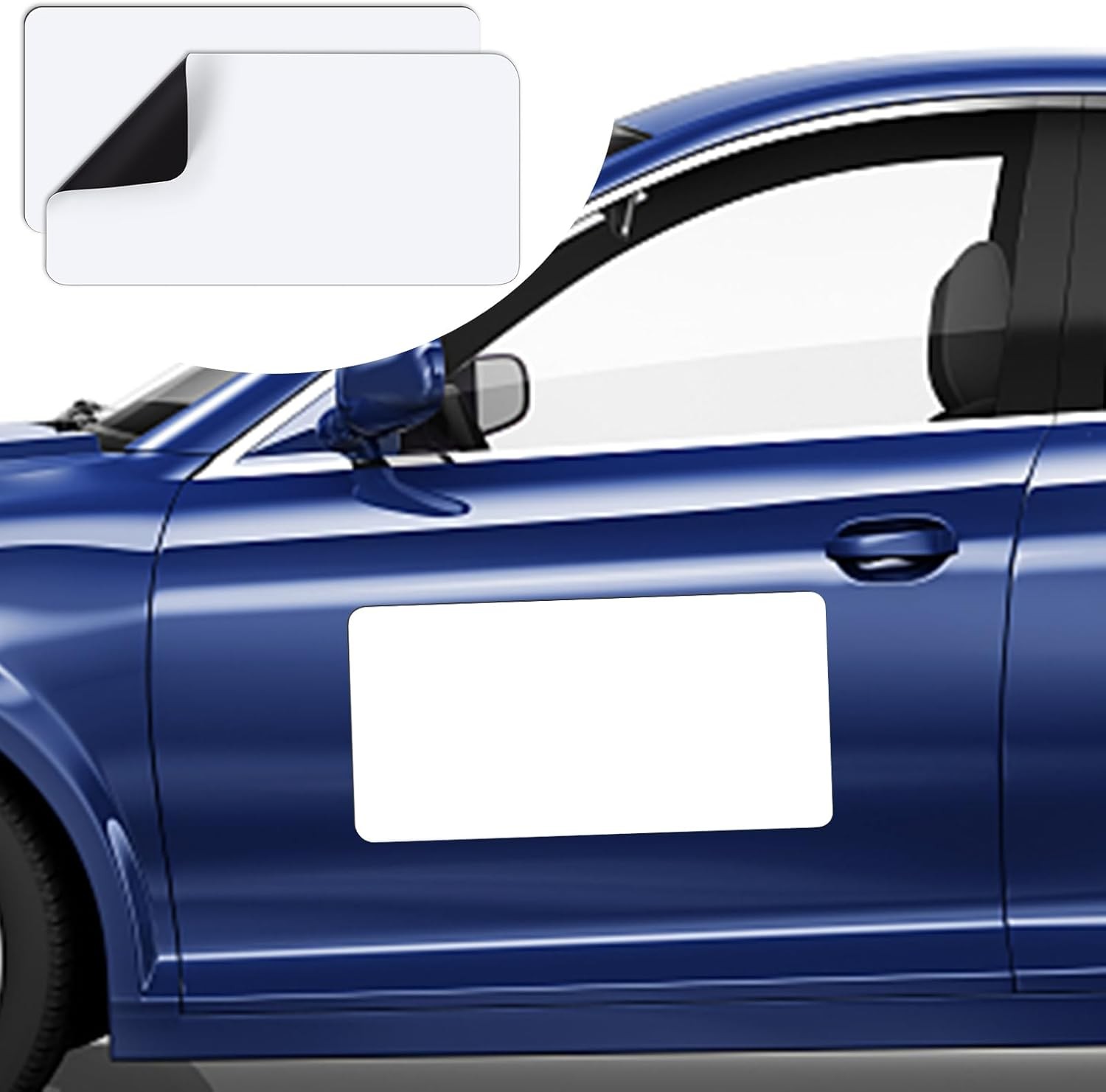 2Pcs Blank Car Magnets, 24X12 Inch Cars Door Magnet Signs Rounded Corners Flexib