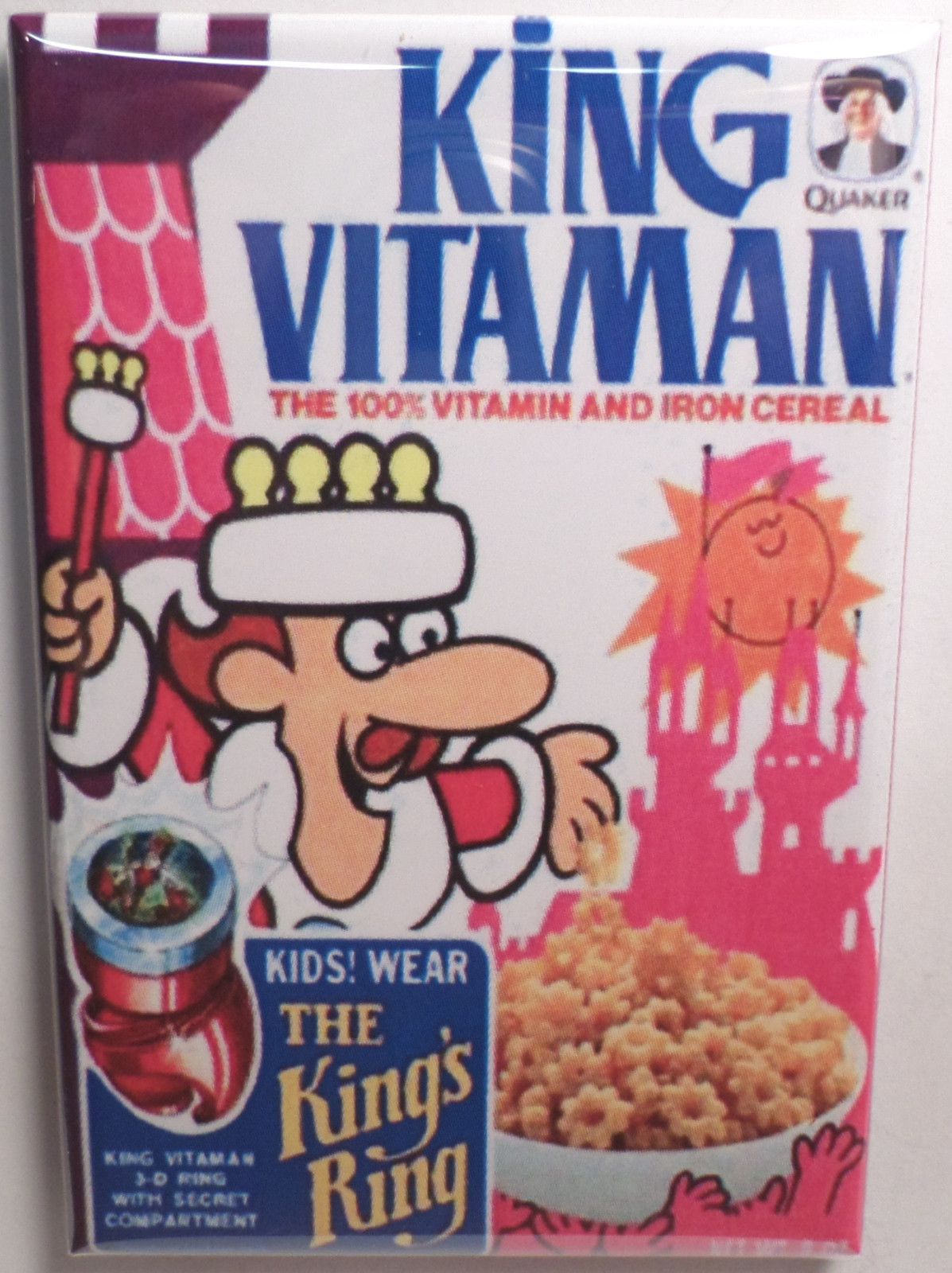 King Vitaman Vintage Cereal Box 2″ x 3″ Refrigerator or Locker MAGNET Vitamin